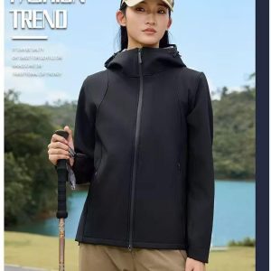 Women's Hooded Jacket, Autumn and Winter, Lightweight Fleece, Windproof and Waterproof, Hiking Jacket